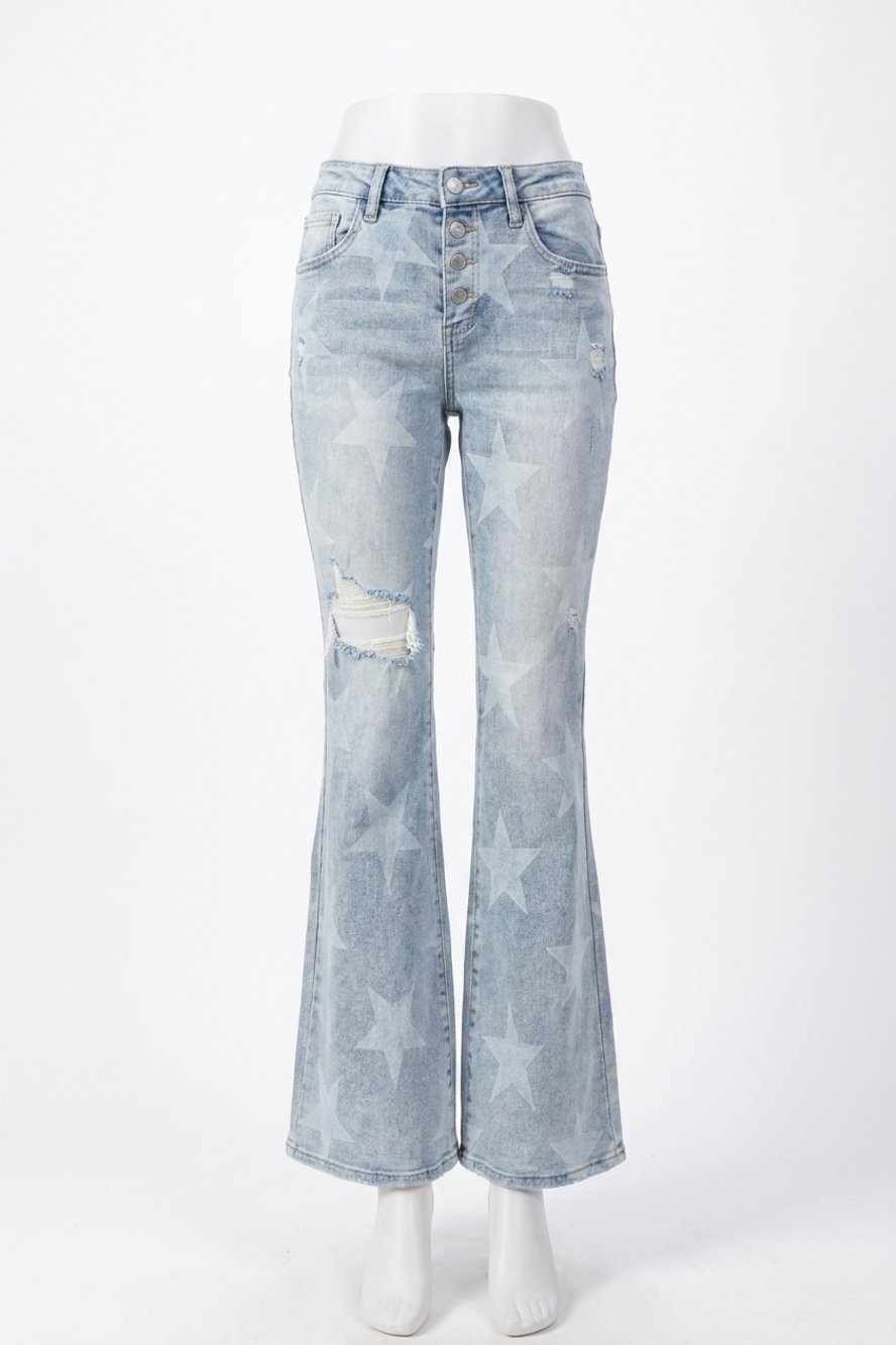 NEW RISEN tiny glory flared jeans in blue